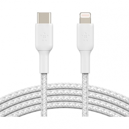 Belkin Boost Charge Cable Trenzado Carga Rpida USB-C a Lightning 2m Blanco