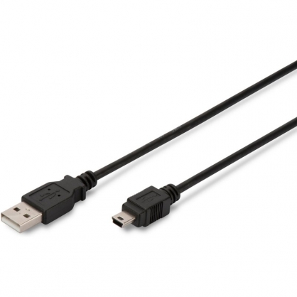 Digitus Cable de Conexin USB Tipo A-Mini USB 1.8m Negro
