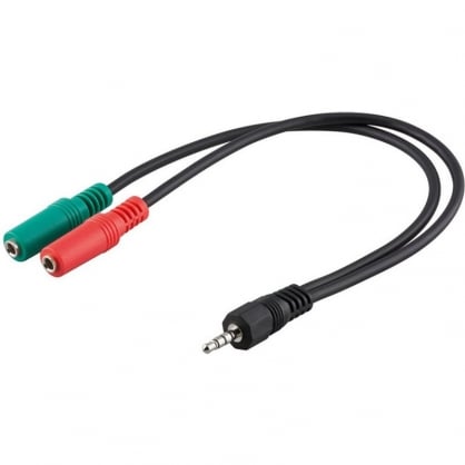 Cable Jack Stereo 4 pin 3.5" a 2 x Jack 3.5 Hembra de 30 cm