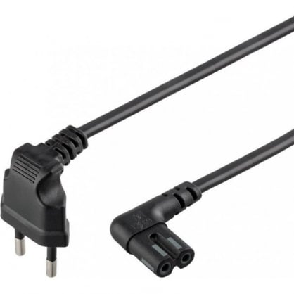 Goobay Cable de Alimentacin Acodado IEC-320/C7 para PlayStation 2m Negro