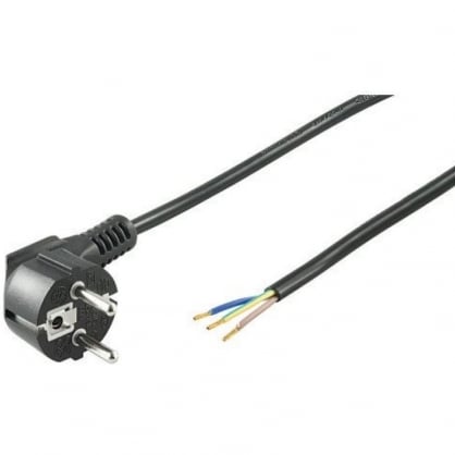 Goobay Cable de Alimentacin Elctrico CEE7 Tipo F a Bornes 3x0.75mm 1.5m Negro