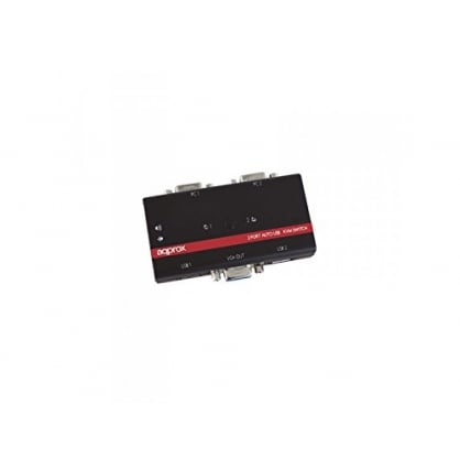 Approx APPKVMUSB2PA Negro Interruptor KVM - Perifrico de Entrada (2048 x 1536 Pixeles, USB, USB, VGA, Negro, 210 mm)