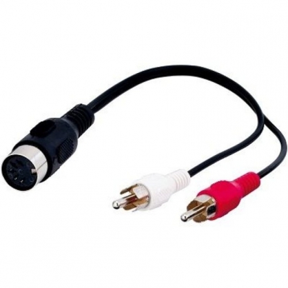 Goobay Cable de Audio DIN 5pin Hembra a 2x RCA Macho 20cm Negro