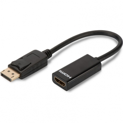 Digitus Cable Adaptador DisplayPort a HDMI tipo A con Bloqueo Macho/Hembra 15cm
