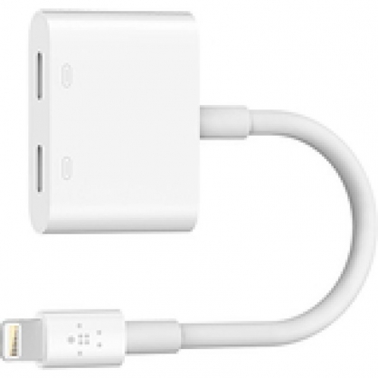 Belkin Rockstar? Adaptador de Audio + Carga Lightning Blanco