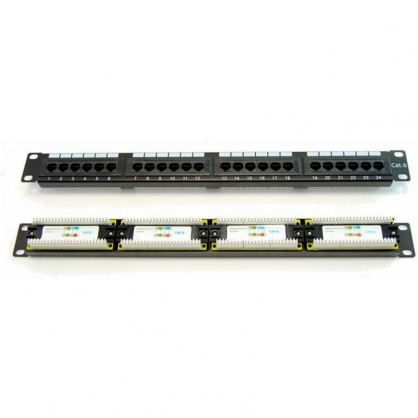 Powergreen Patch Panel 24 Puertos Cat. 6 UTP