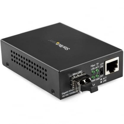 StarTech Compact Gigabit Ethernet to LC Multimode Fiber Media Converter 550m