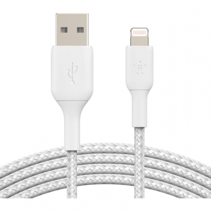 Belkin Boost Charge Cable Trenzado Lightning a USB-A 2m Blanco