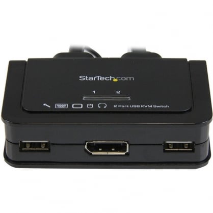 Startech KVM Switch 2 Puertos DisplayPort a USB con Audio