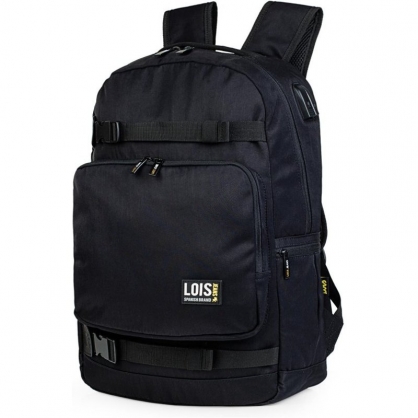 Lois Dilingham Reinforced Backpack for Laptop up to 15 & quot; with USB and MiniJack Black