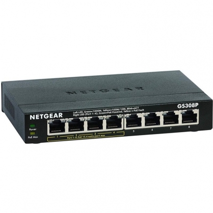 Netgear GS308P-100PES Unmanaged Switch 8 Ports L3 Gigabit Ethernet PoE