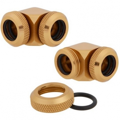 Corsair Hydro X Series XF Hardline 90 12mm OD Pack de 2 Dorado