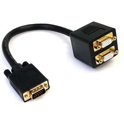 Startech Cable 30cm Duplicador Divisor de Vídeo VGA de 2 Puertos Salidas