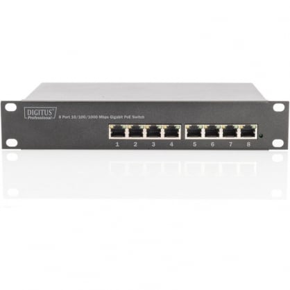 Digitus Switch 8 Gigabit Ethernet PoE Ports for 10 ' Boxes