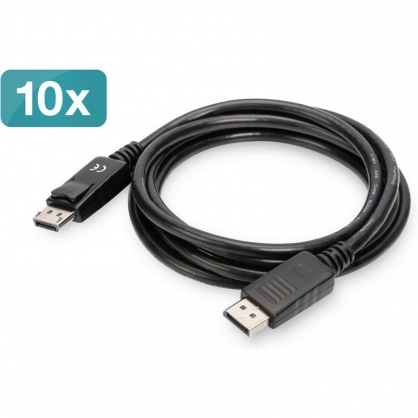 Digitus DisplayPort Cable Male / Male 2m Black x10 Units