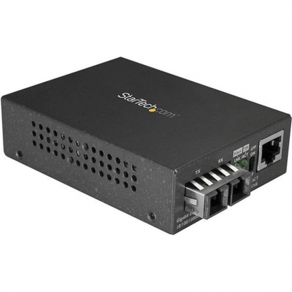 Startech Conversor de Medios Gigabit Ethernet RJ45 a Fibra Óptica SC Monomodo 1000Base-LX
