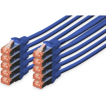 Digitus Network Cable S-FTP Cat. 6 LSZH 2m Blue 10 Units