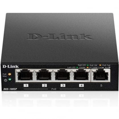 D-Link DGS-1005P Switch 5 puertos Gigabit PoE+