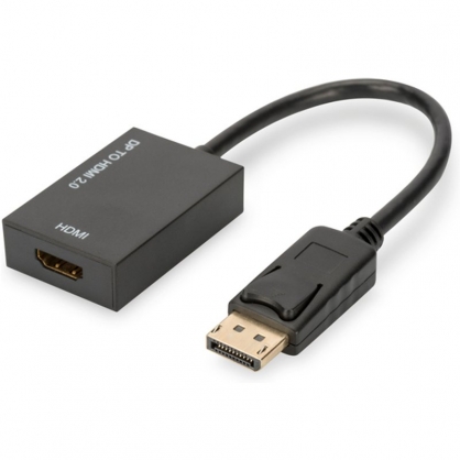 Digitus Cable Adaptador DisplayPort-HDMI Tipo A M/F 0.2m con Bloqueo