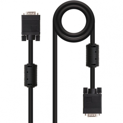 Nanocable Cable SVGA con Ferrita HPDB15 Macho/Macho 20m Negro