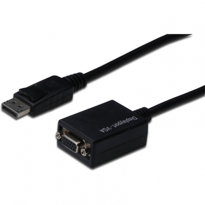 Digitus Cable Adaptador Displayport a VGA 15cm Negro