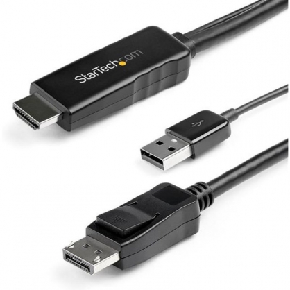 StarTech Conversor Activo de HDMI a DisplayPort 4K 30Hz 3m Negro