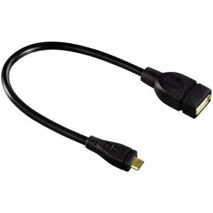 Hama Cable OTG USB A a Micro USB B Macho/Hembra Negro
