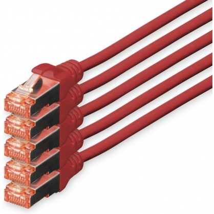 Digitus Network Cable S-FTP Cat. 6 LSZH 10m Red 5 Units