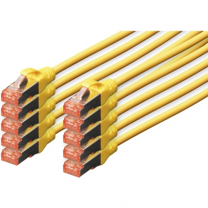 Digitus Network Cable S-FTP Cat. 6 LSZH 0.5m Yellow 10 Units