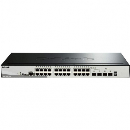 D-Link DGS-1510-28P Managed Switch 24 Port Gigabit PoE + 2 SFP 1000 Mbps + 2 10G SFP +