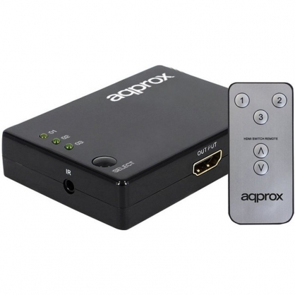 Approx APPC29V2 Switch 3 Puertos HDMI 4K con Mando a Distancia