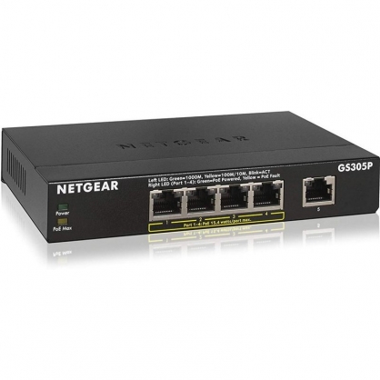 Netgear GS305P 5 Port Gigabit Ethernet PoE Unmanaged Switch