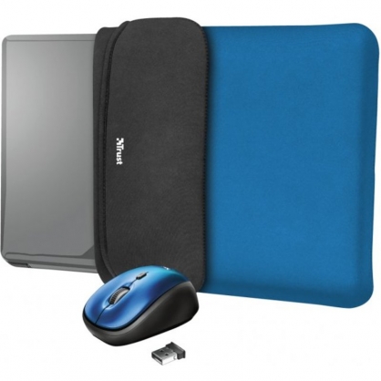 Trust Yvo Funda Reversible para Porttil 15.6" + Ratn Inalmbrico Azul