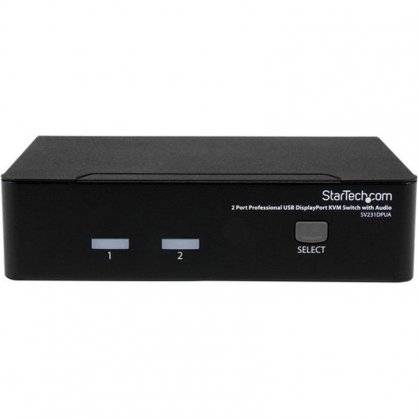 Startech Conmutador Switch Profesional KVM 2 Puertos Vídeo DisplayPort USB con Audio