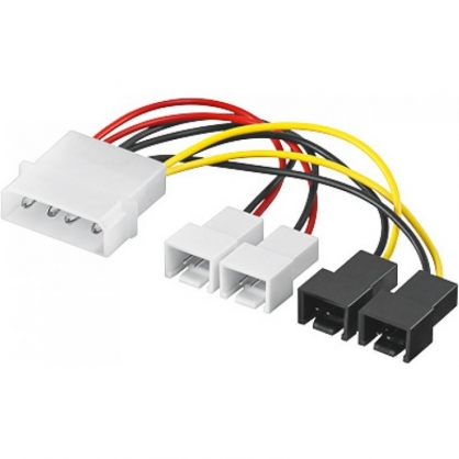 Goobay Cable de Alimentacin Interna Molex 4pin Macho a 4x 2 pin Macho 15cm Multicolor