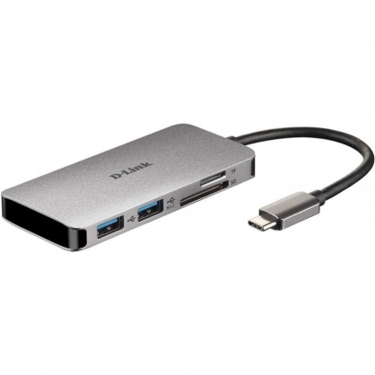 D-Link DUB-M610 Hub 6 en 1 Lector SD/MicroSD/HDMI 4K/USB-C/USB 3.0