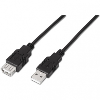 Aisens Cable Alargador USB 2.0 Tipo A Macho/Hembra 1m Negro