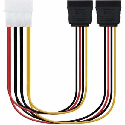 Nanocable Cable Duplicador de Alimentacin Molex Macho a 2x SATA Hembra 20cm