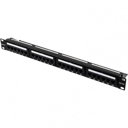 Aiten Data Panel de Parcheo 24 Puertos UTP Cat5 1U Negro