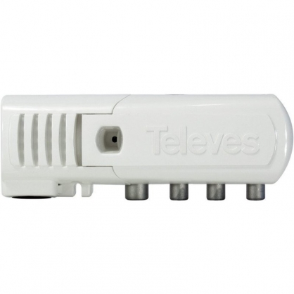 Televes Amplificador Antena TV 3 Salidas Conectores CEI 20dB Blanco