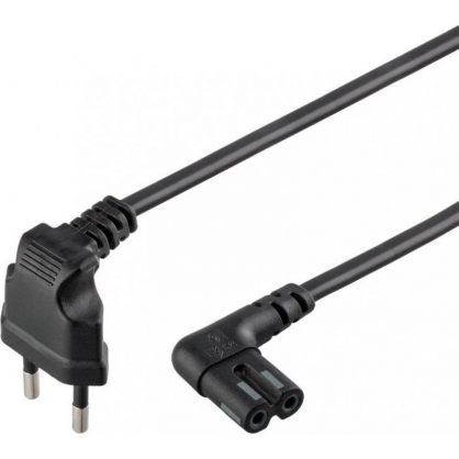 Goobay Cable de Alimentación Acodado IEC-320/C7 para PlayStation 5m Negro