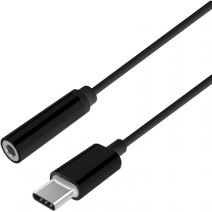 Aisens Adaptador USB-C Macho a Jack 3.5mm Hembra 15cm Negro