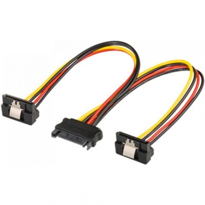 Goobay Cable de Alimentacin Interna 1x SATA Macho a 2x SATA Hembra Acodado 20cm Multicolor