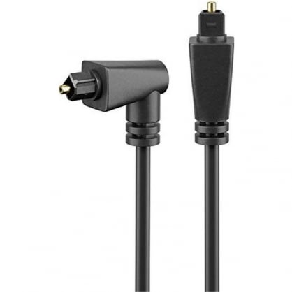 Goobay Cable de Audio Óptico Extremo Angulado Toslink Macho/Macho 1m Negro