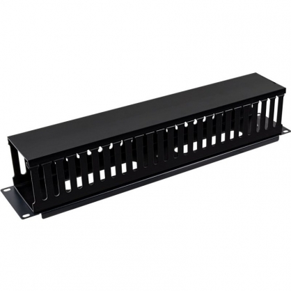 Aiten Data Organizador de Cables 2U con Tapa Negro