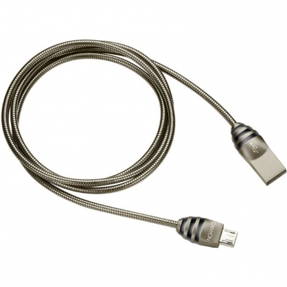 Canyon CNS-USBM5DG Cable MicroUSB a USB Macho/Macho 1m Gris Metalizado