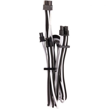 Corsair Cables PCIe Tipo 4 Gen 4 con Revestimiento 65cm Blanco/Negro