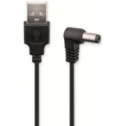 Goobay Cable de Alimentación Acodado USB a DC 2.5x5.5mm 1m Negro