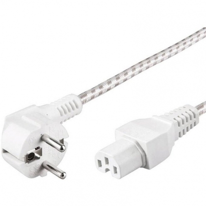 Goobay Cable de Alimentacin C15 Textil 2m Blanco