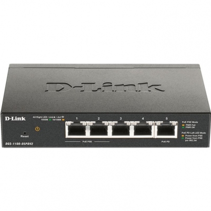 D-Link DGS-1100-05PDV2 Switch 5 RJ45 Gigabit PoE Ports